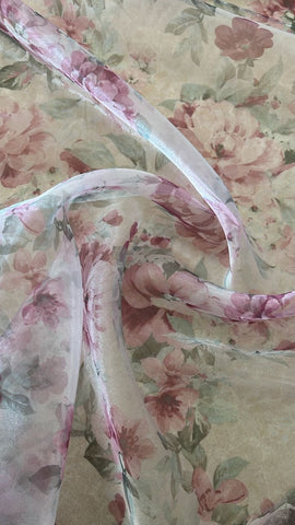 Blush floral organza