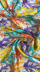 Multicoloured sea weed crinkle silk