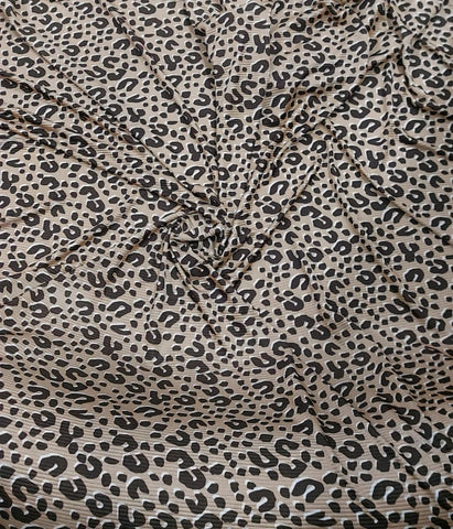Leopard small pleated satin