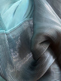 Metallic liquid micro pleated brocade
