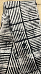 Black and white striped  tie and dye African print cotton