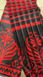 Red and black border African print ribbon organza set