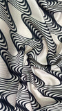 Wavy monochrome silk