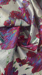 Abstract hibiscus metallic brocade