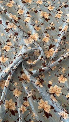 Blue floral burnout chiffon