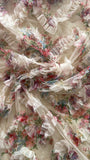 Floral ruffle tulle