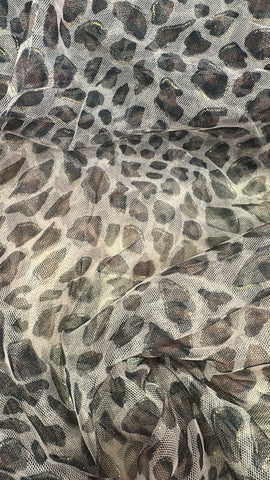 Metallic leopard mesh