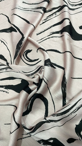 Light nude swirly crinkle silk