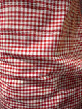 Embroidered gingham cotton linen
