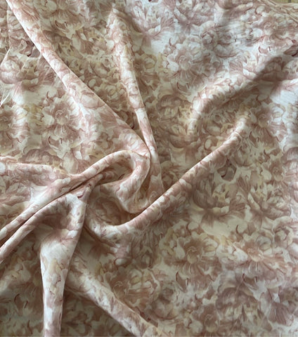 Blush floral cotton chiffon