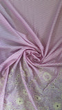 Striped embroidered border cotton