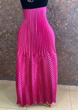 Assymetric pleated crinkle bottom