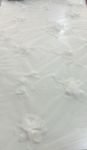 3D floral tulle