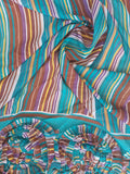 Striped border 3D chiffon