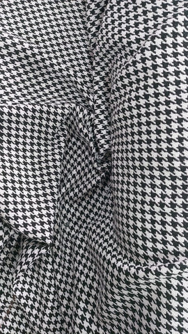 Black and white houndstooth tweed