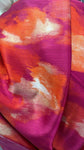 Pink and orange watercolor crinkle silk