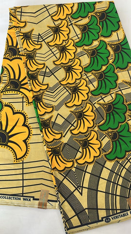 Yellow fan  African wax print