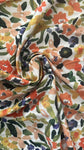 Paint floral cotton satin