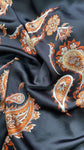 Black and brown paisley Italian silk