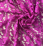 Magenta floral cord lace