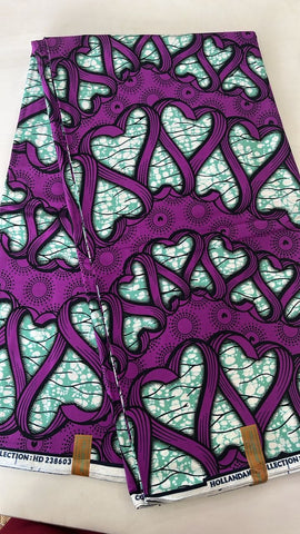 Purple Heart African wax print