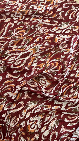 Burgundy  metallic striped chiffon