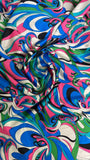 Swirly print silk