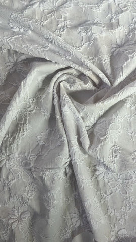 Off white crinkle textured soft jacquard