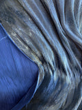 Metallic liquid micro pleated brocade