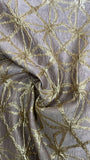 Square bow metallic brocade