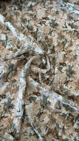 Sage and brown burnout chiffon