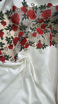 Off white Rose border burnout  linen