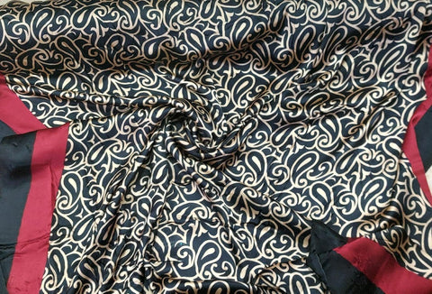 Black and gold paisley border silk (“44” short length)