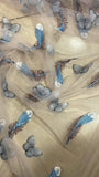 3D butterfly embroided feather tulle