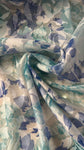 Shades of blue burnout floral organza