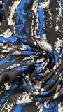 Striped abstract print Italian silk