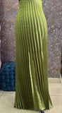Assymetric pleated melange shimmer
