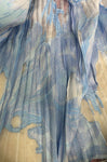 Pleated big floral organza brocade