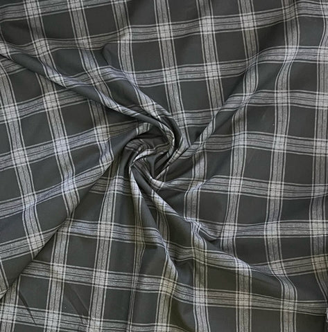 Grey and white windowpane suiting