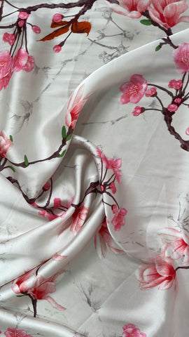 Cherry blossom Italian silk