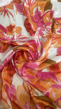 Floral crinkle silk