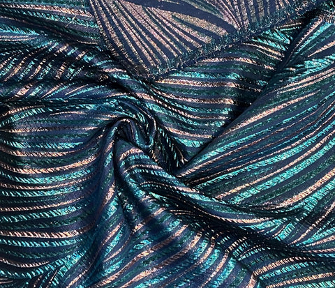 Swirly waves metallic brocade