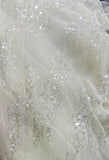 Sequin pleated mesh