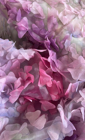 3D dye multicoloured chiffon