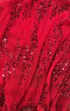 Sequin pleated mesh