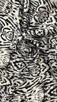 Black and white abstract crinkle silk