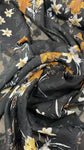 Brown and black floral burn out chiffon