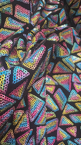 Triangle sequin velvet lace