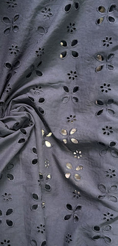 Black star eyelet cotton lace