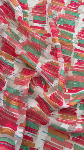 Pink stroke burnout chiffon